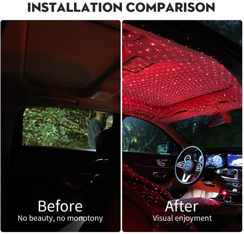 USB Car Interior Roof LED Star Light Atmosphere Starry Sky Night Projector  Lamp